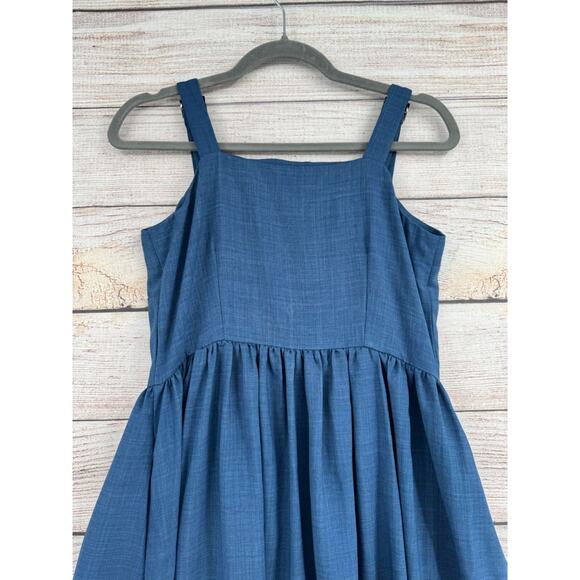 Zink London Button Down Tank Dress Women's Size Small Blue - Picture 4 of 11